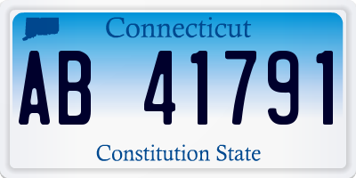 CT license plate AB41791