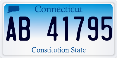 CT license plate AB41795