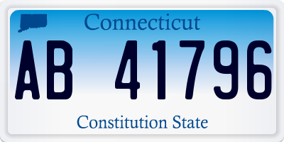 CT license plate AB41796