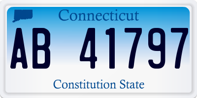 CT license plate AB41797