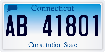 CT license plate AB41801