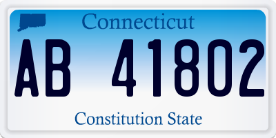 CT license plate AB41802