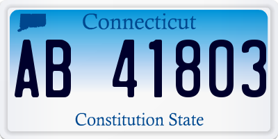 CT license plate AB41803