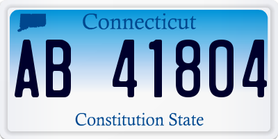 CT license plate AB41804