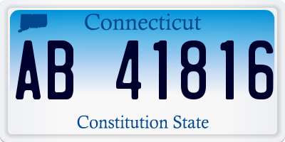 CT license plate AB41816