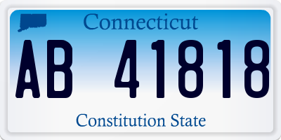 CT license plate AB41818