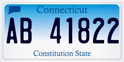 CT license plate AB41822