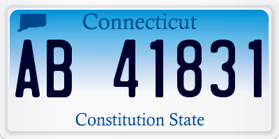 CT license plate AB41831