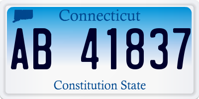 CT license plate AB41837