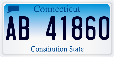 CT license plate AB41860