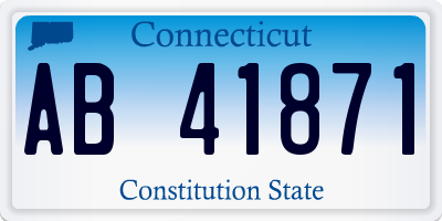 CT license plate AB41871