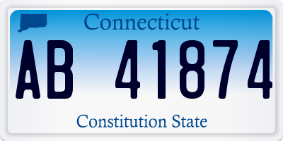 CT license plate AB41874