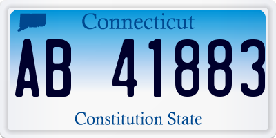 CT license plate AB41883