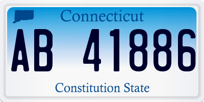 CT license plate AB41886