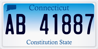 CT license plate AB41887