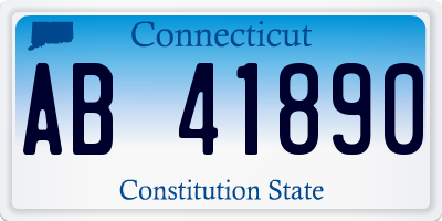 CT license plate AB41890