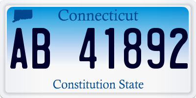 CT license plate AB41892