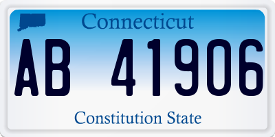 CT license plate AB41906
