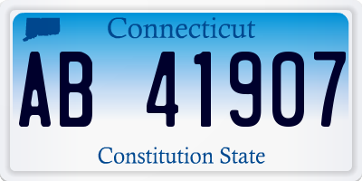 CT license plate AB41907