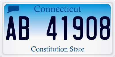 CT license plate AB41908
