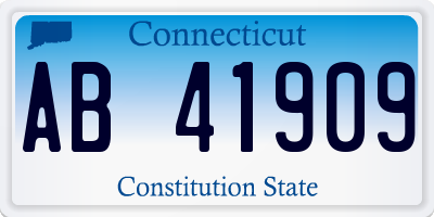 CT license plate AB41909