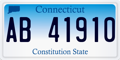 CT license plate AB41910