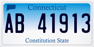 CT license plate AB41913