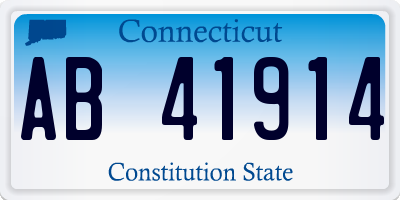 CT license plate AB41914