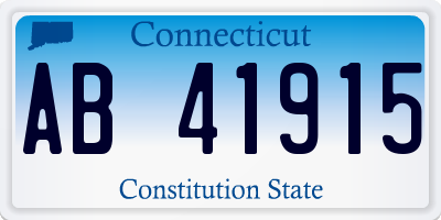 CT license plate AB41915