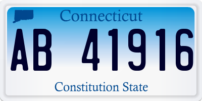 CT license plate AB41916