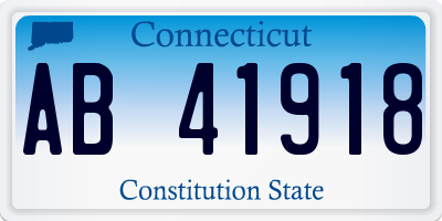 CT license plate AB41918