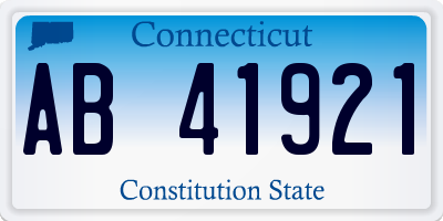 CT license plate AB41921