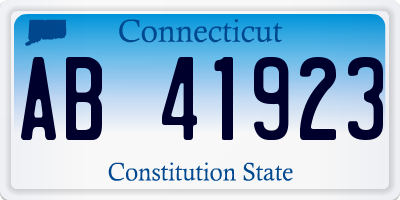 CT license plate AB41923