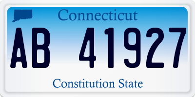 CT license plate AB41927