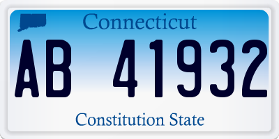 CT license plate AB41932