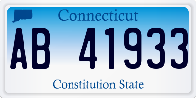 CT license plate AB41933