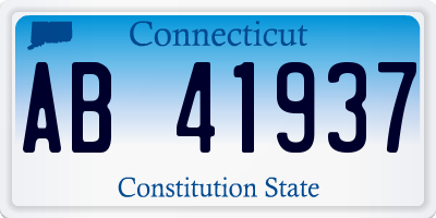 CT license plate AB41937