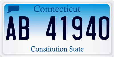 CT license plate AB41940