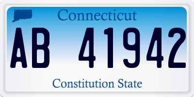 CT license plate AB41942