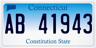 CT license plate AB41943