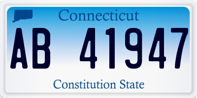 CT license plate AB41947