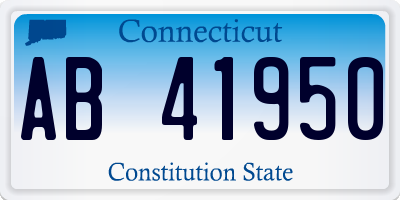 CT license plate AB41950