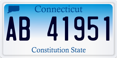 CT license plate AB41951