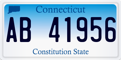 CT license plate AB41956