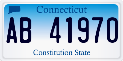 CT license plate AB41970