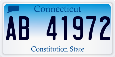 CT license plate AB41972