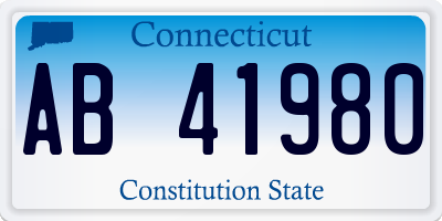 CT license plate AB41980