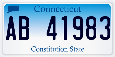CT license plate AB41983