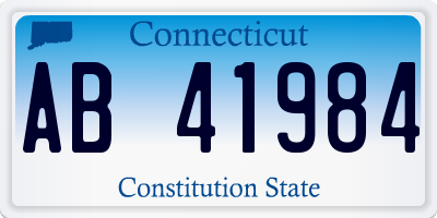 CT license plate AB41984