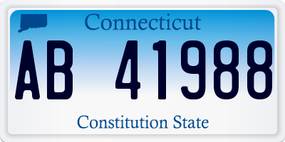 CT license plate AB41988